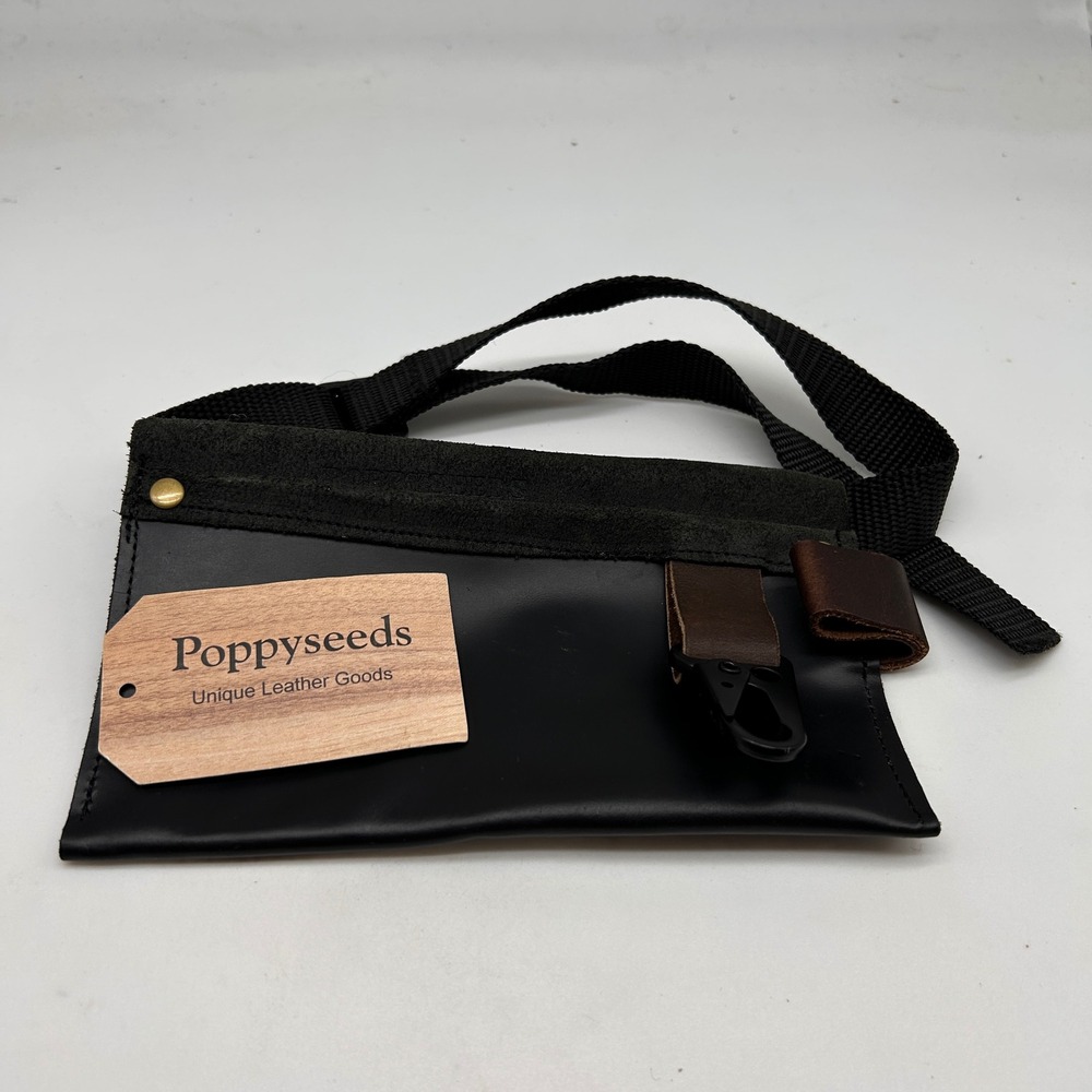 Poppyseeds Unique Leather Goods Black Leather Tool Belt Kid Pretend Play Utility